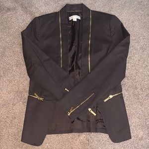Michael Kors Chocolate Brown and Gold Blazer
